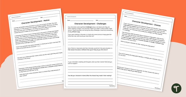 Preview image for Character Development Worksheet - teaching resource