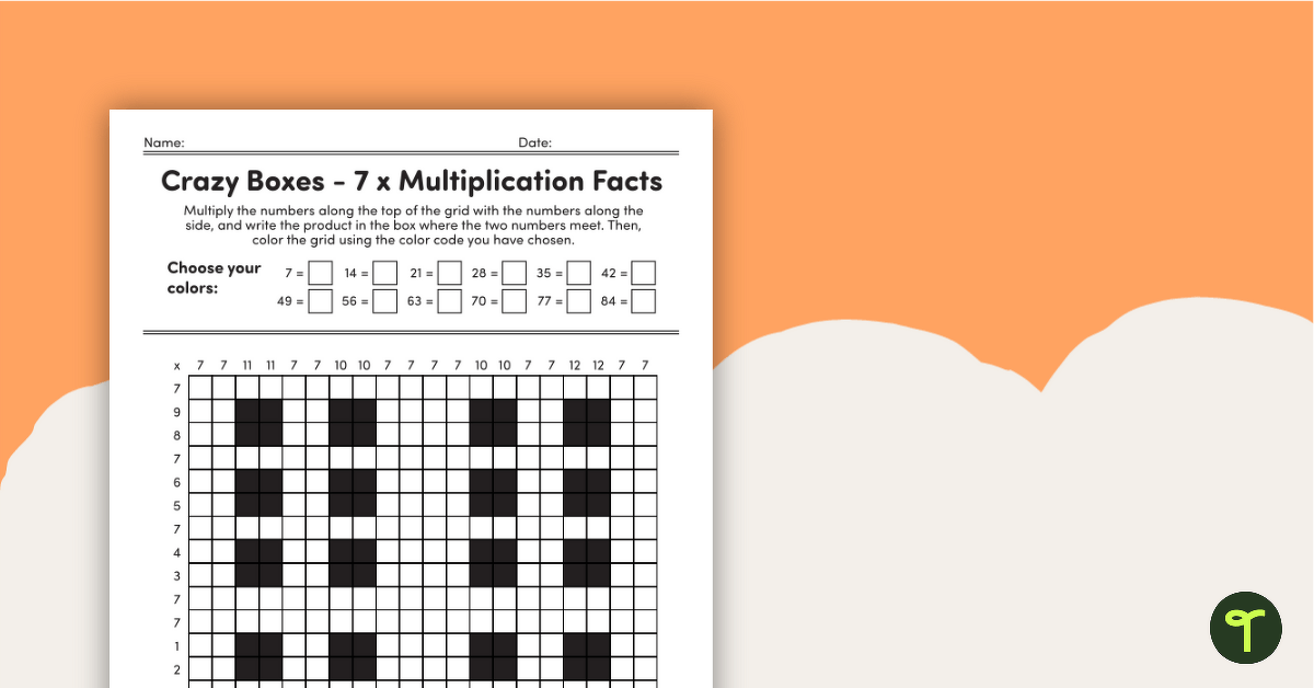 Crazy Boxes – Multiplication Facts of 7 teaching resource