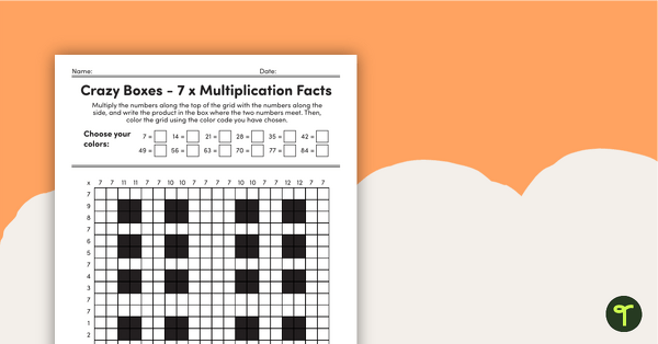 预览图像疯狂的盒子- 7的乘法事实教学资源