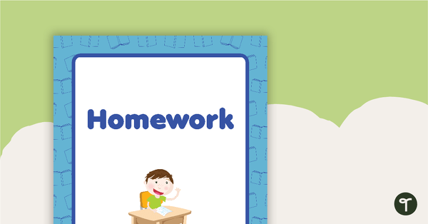 Homework Book Cover - Version 1 teaching resource