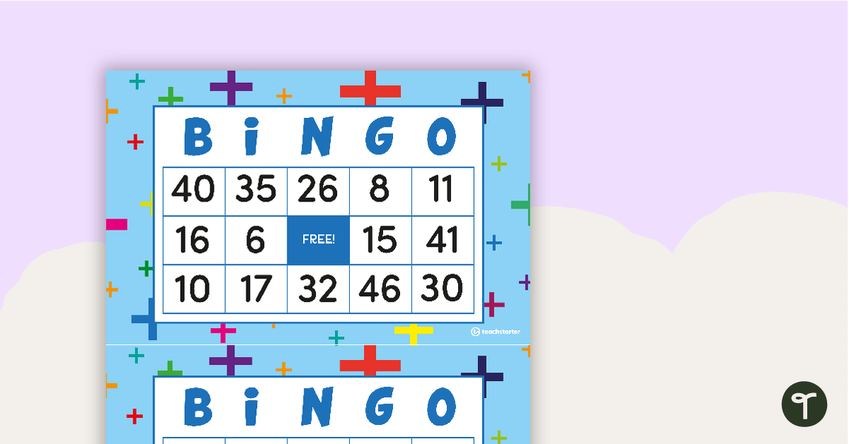 Addition Bingo (Single and Double-Digit Numbers) teaching resource