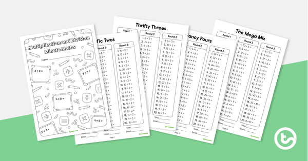 Image of Multiplication and Division Minute Maths Booklet