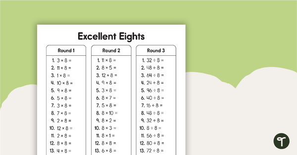 Multiplication and Division Minute Maths Booklet teaching resource