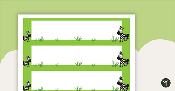 Zebra - Tray Labels teaching resource