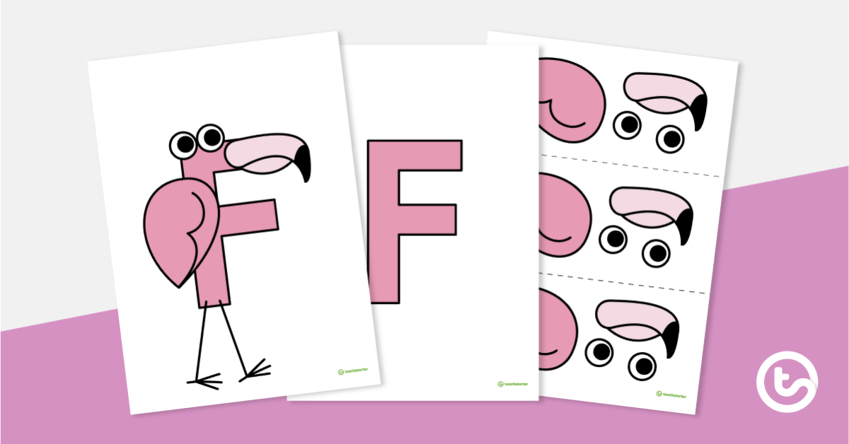 Letter Craft Activity - 'F' is For Flamingo teaching resource