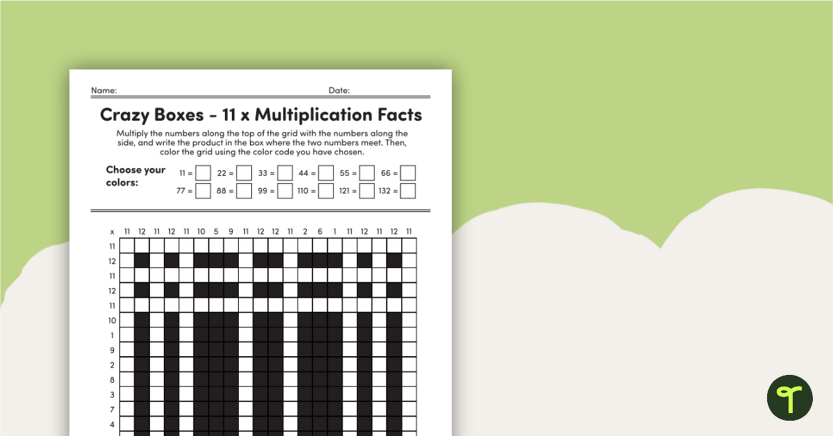 Crazy Boxes – Multiplication Facts of 11 teaching resource