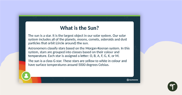 Go to Celestial Bodies - The Sun PowerPoint teaching resource
