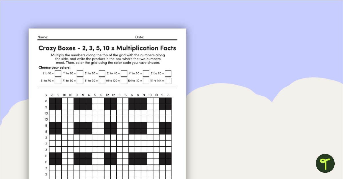Crazy Boxes – Multiplication Facts of 2, 3, 5, and 10 teaching resource