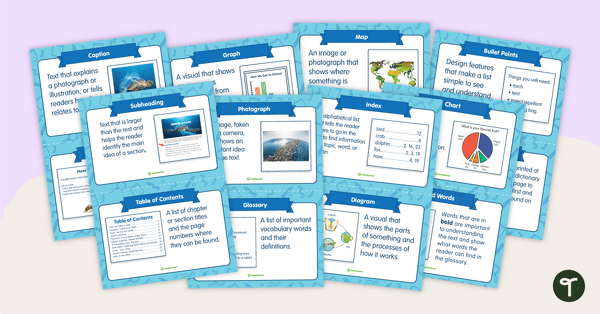 Preview image for Text Features Flashcards - teaching resource