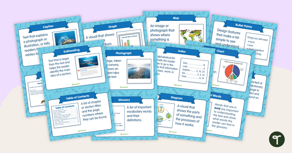 Text Features Flashcards teaching resource