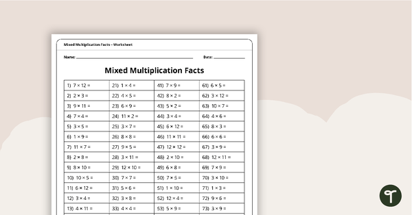 Go to Multiplication and Division Speed Drill Worksheets – Mixed Facts teaching resource