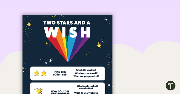 Two Stars and a Wish Poster and Feedback Slips teaching resource