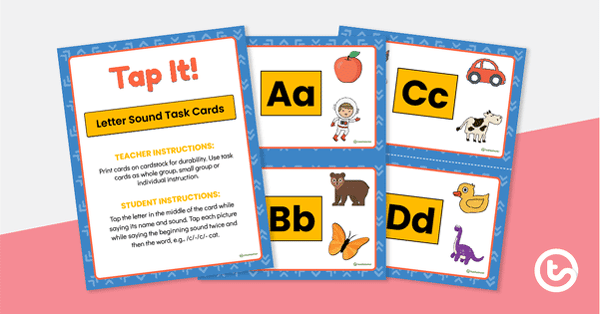Tap It! Letter Sound Task Cards teaching resource