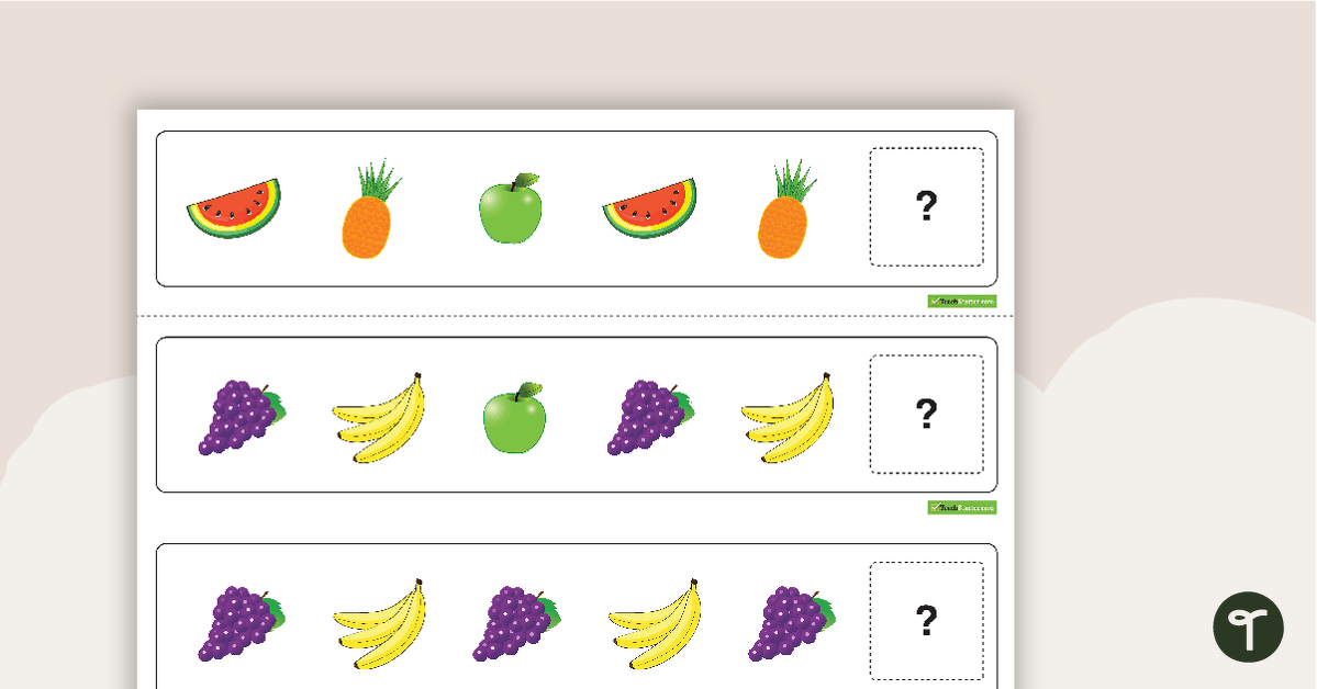 Pattern Activity Cards - Fruit teaching resource