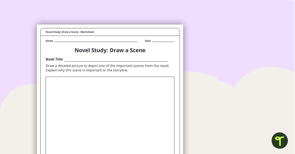 Go to Novel Study - Draw a Scene Worksheet teaching resource