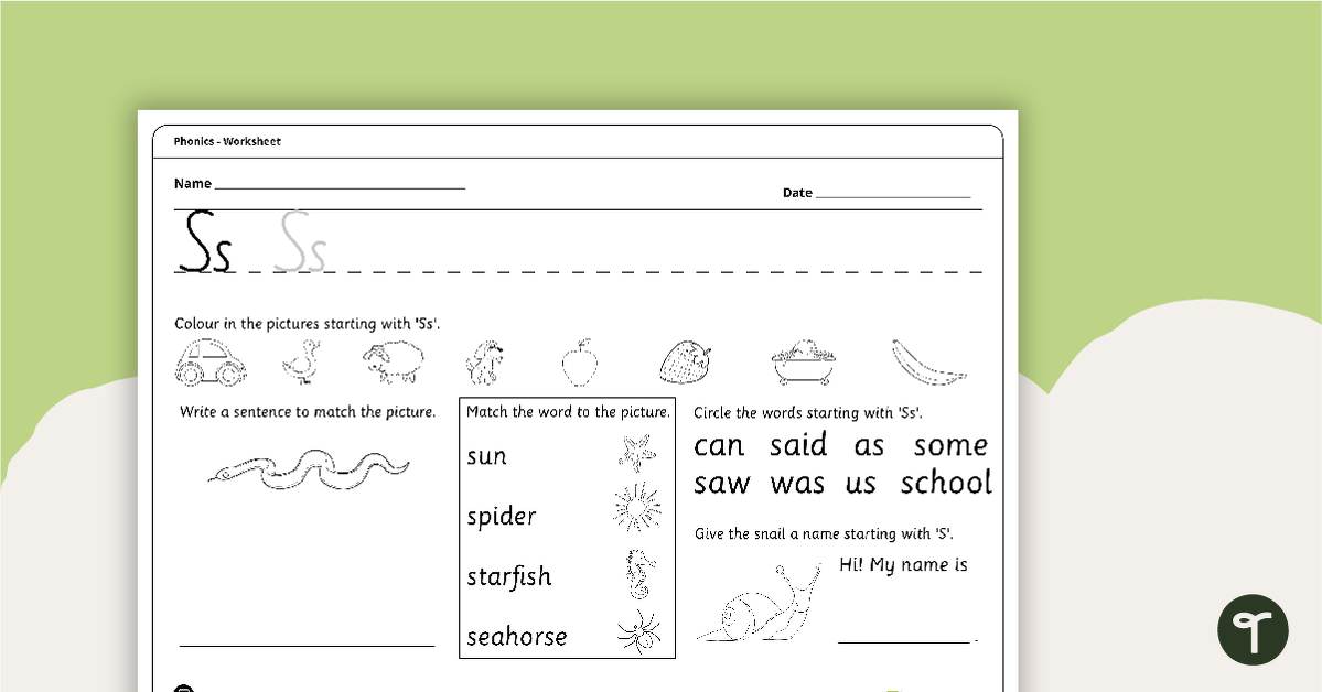 Letter Ss - Alphabet Worksheet teaching resource