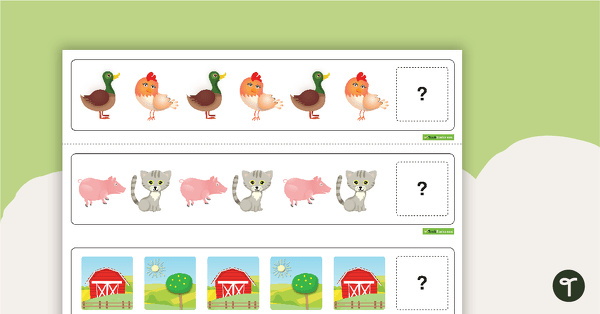 Pattern Activity Cards - Little Red Hen teaching resource