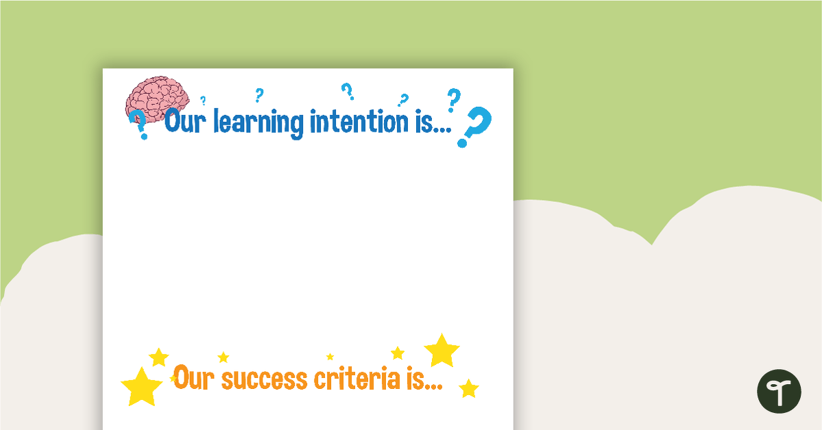 Learning Intention and Success Criteria Posters teaching resource
