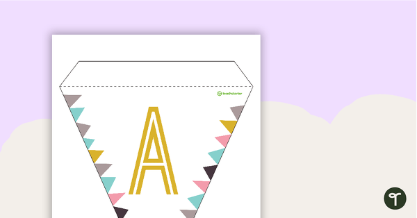 Pastel Flags - Letters and Numbers Bunting teaching resource
