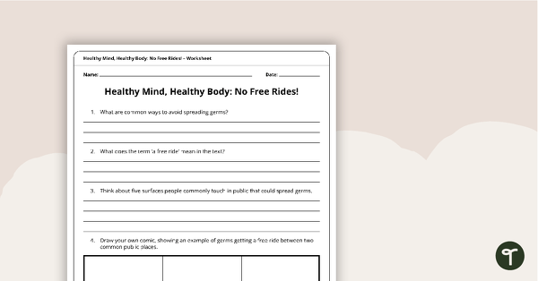 Healthy Mind, Healthy Body: No Free Rides! – Worksheet teaching resource