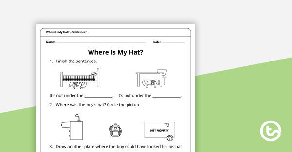 Where Is My Hat? – Worksheet teaching resource