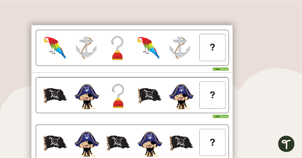 去to Pattern Activity Cards - Pirates teaching resource