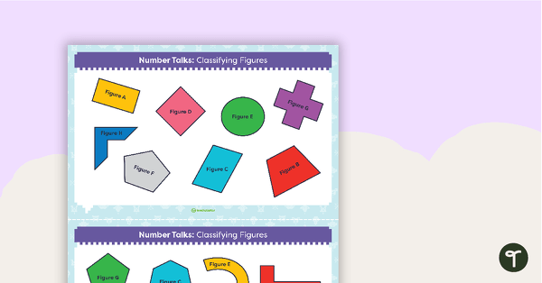Preview image for Number Talks - Classifying Figures Task Cards - teaching resource