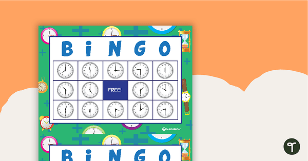 Telling the Time Bingo - Hour and Half-hour teaching resource