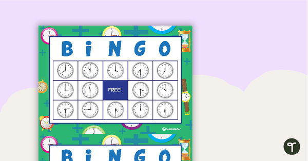 Telling the Time Bingo - Hour and Half-hour teaching resource