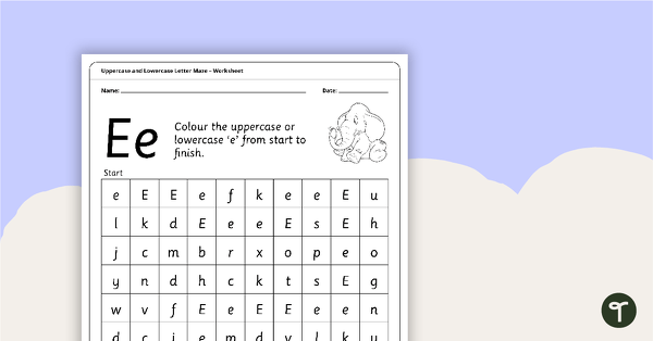 Go to Uppercase and Lowercase Letter Maze - 'Ee' teaching resource