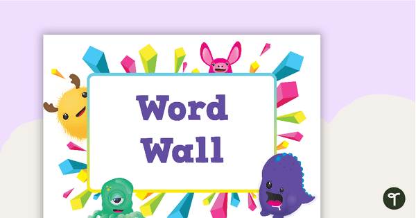 Monster Madness - Word Wall Template teaching resource