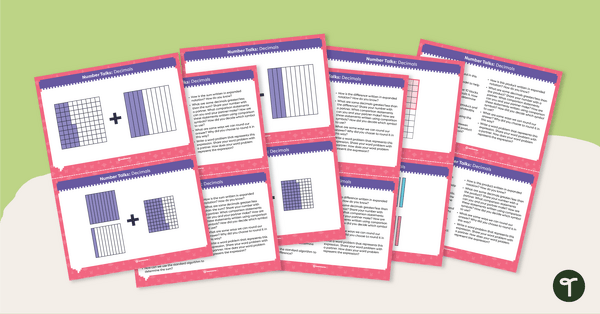 Preview image for Number Talks - Decimal Task Cards - teaching resource