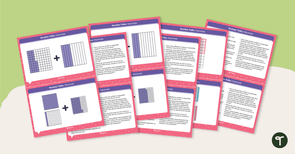 Go to Number Talks - Decimal Task Cards teaching resource