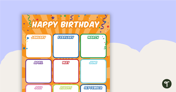 Go to Let's Celebrate - Birthday Chart teaching resource