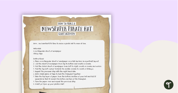Go to How to Make a Newspaper Pirate Hat Craft Activity teaching resource