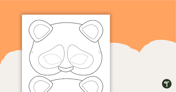 Panda Face Mask Template teaching resource