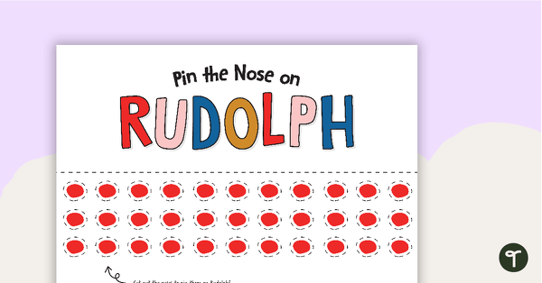 Pin the Nose on Rudolph - Class Game teaching resource