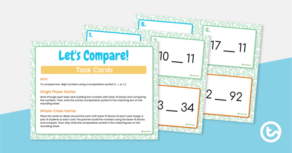 Preview image for Let's Compare! Task Cards - teaching resource