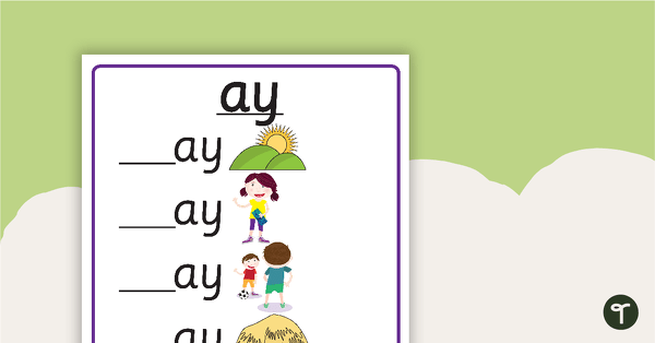 Preview image for Word Families - 'AY' - teaching resource