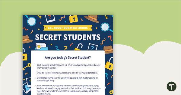 Secret Student Information Poster teaching resource