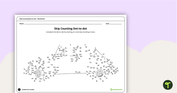 Go to Complex Dot-to-dot – Skip Counting by Twos (Car) – Worksheet teaching resource