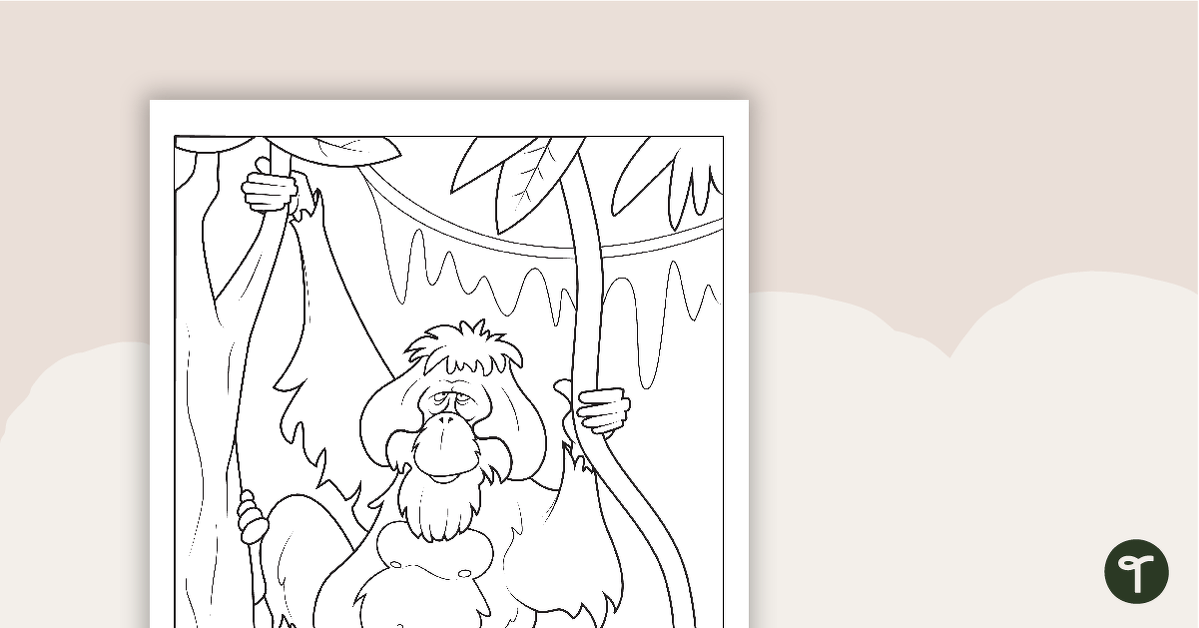 Preview image for Orangutan Colouring in Sheet - teaching resource