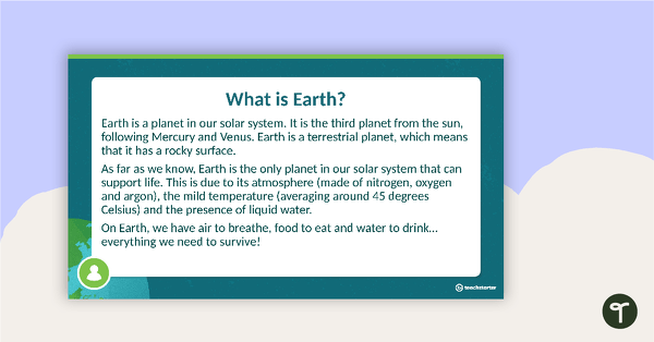 Celestial Bodies - The Earth PowerPoint teaching resource