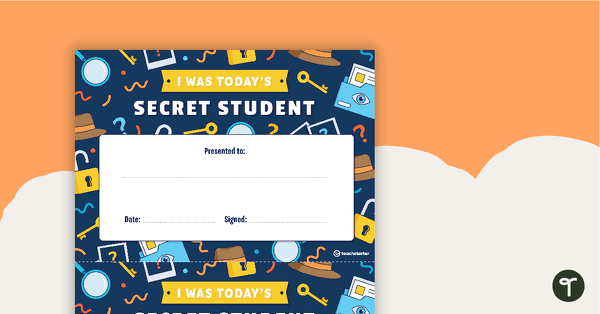 Go to Secret Student Certificate teaching resource