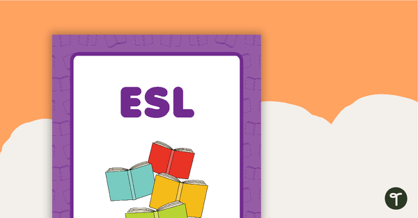 ESL Book Cover - Version 2 teaching resource