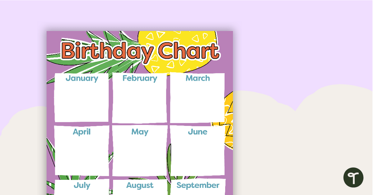 Pineapples - Happy Birthday Chart teaching resource