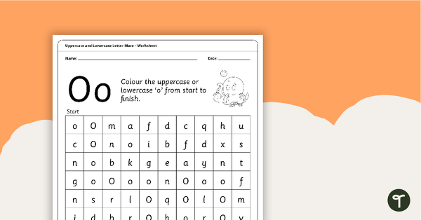 Go to Uppercase and Lowercase Letter Maze - 'Oo' teaching resource