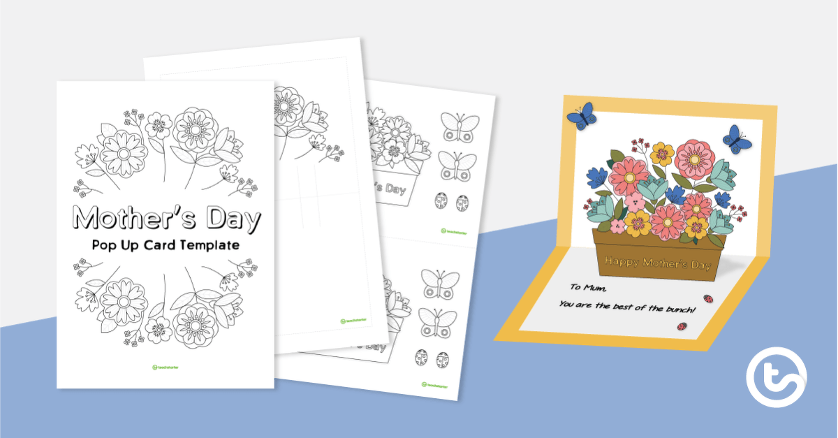 Mother's Day Pop Up Card Template teaching resource