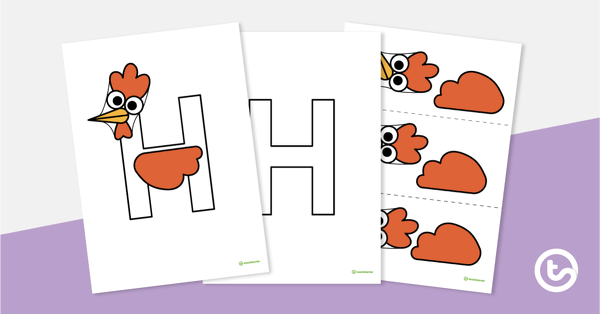 转到字母工艺活动 - “ H”是针对母鸡教学资源
