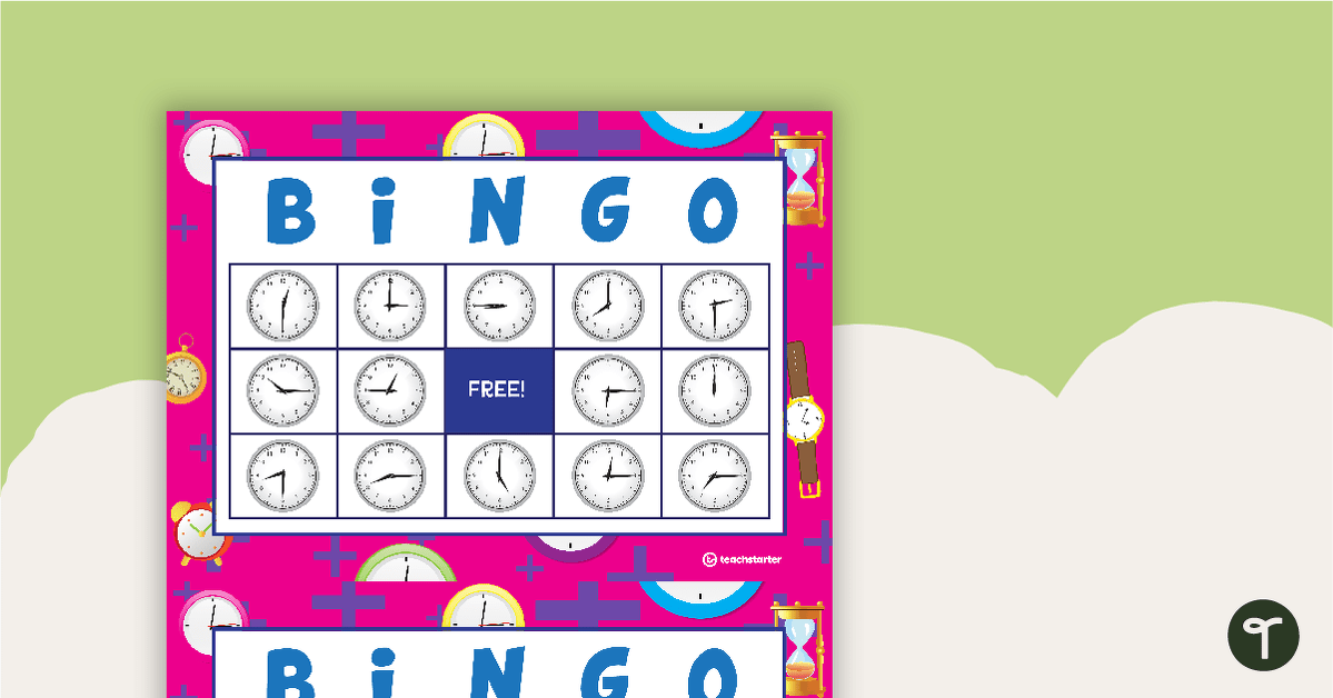 Telling the Time Bingo – Hour, Half-hour, Quarter To and Quarter Past teaching resource